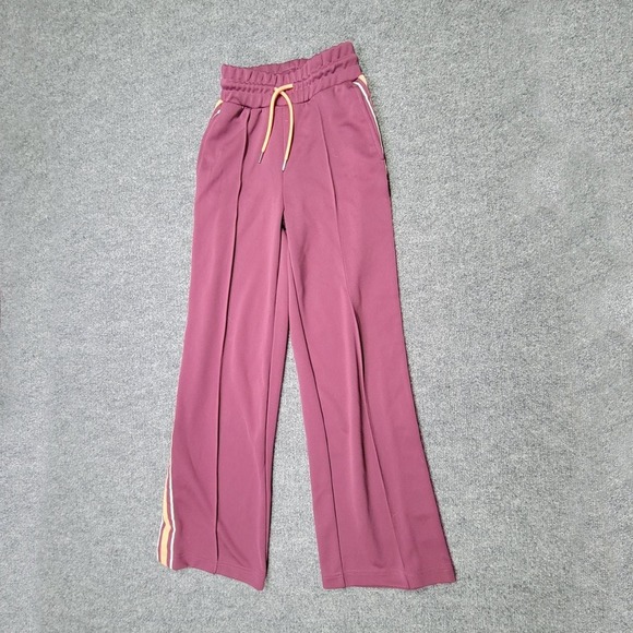 H&M Move Track Pants Womens XS Purple Wide Leg Side Stripe Drawstring Athleisure - Picture 1 of 8